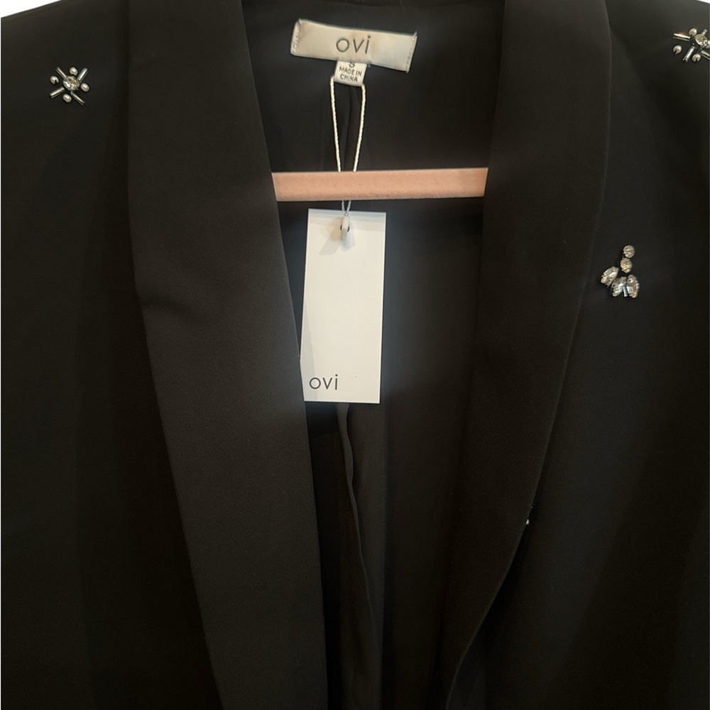 Ovi Black Embellished Blazer size Small - Picture 2 of 3